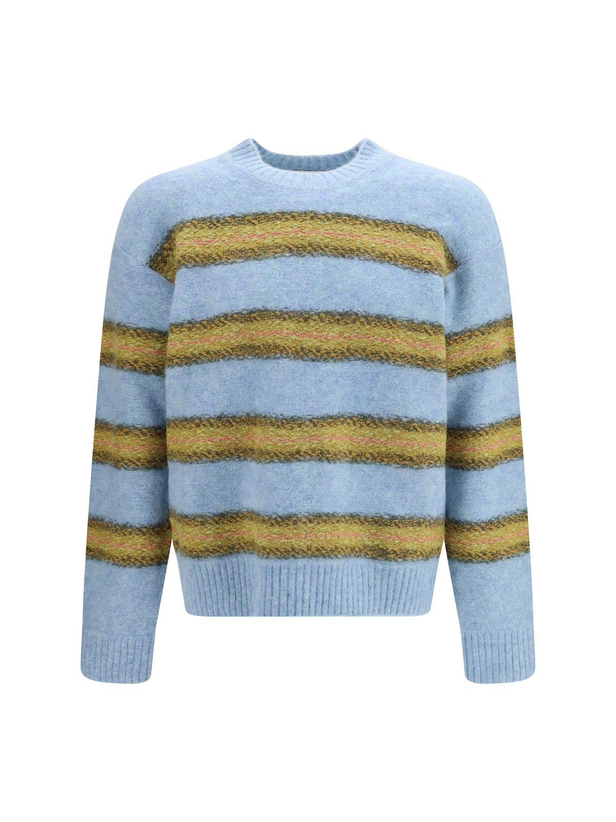 Dries Van Noten Striped crewneck Sweater - Light Blue
