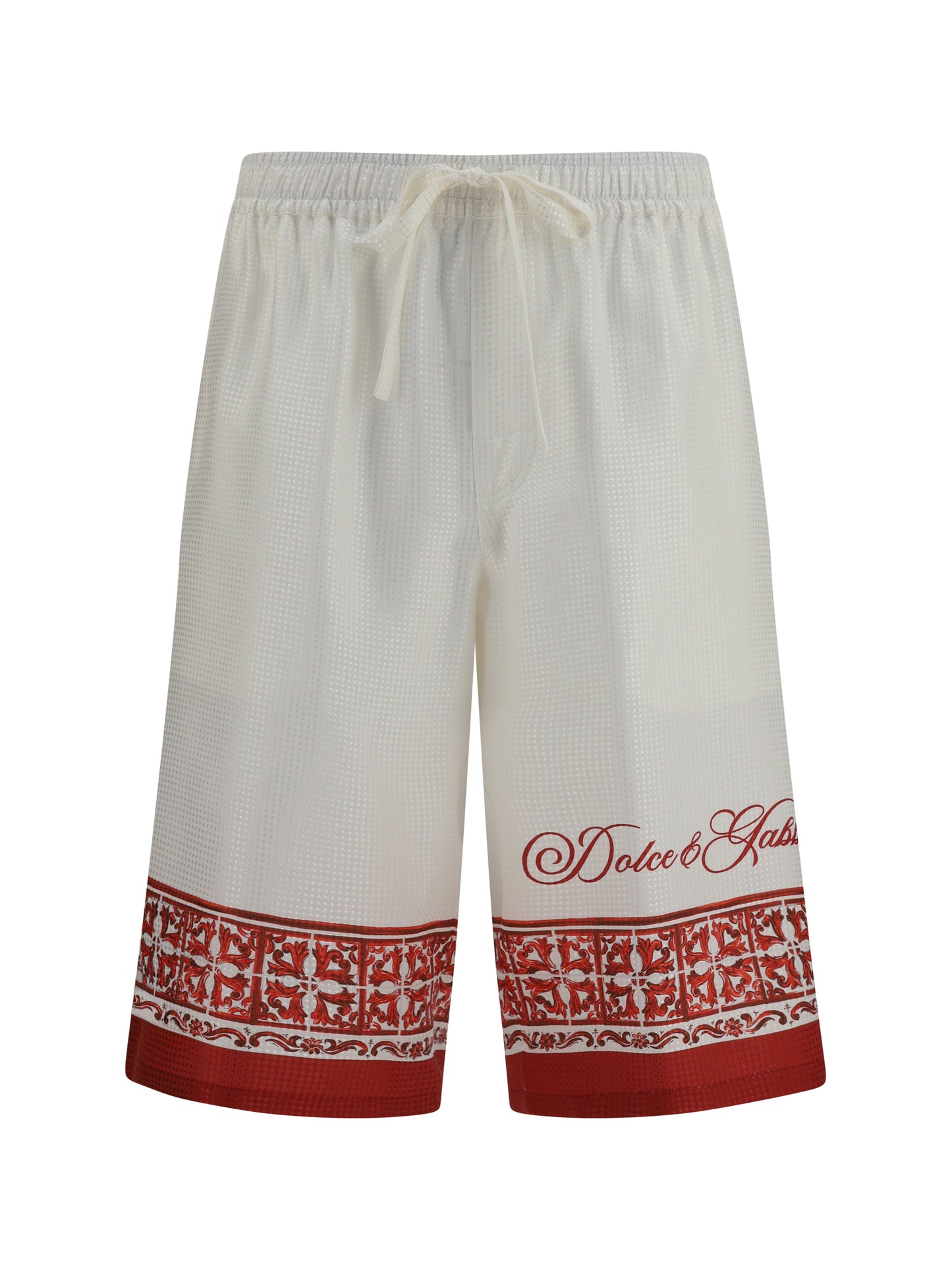 DOLCE & GABBANA Maiolica print jacquard twill Shorts