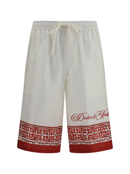 DOLCE & GABBANA Maiolica print jacquard twill Shorts