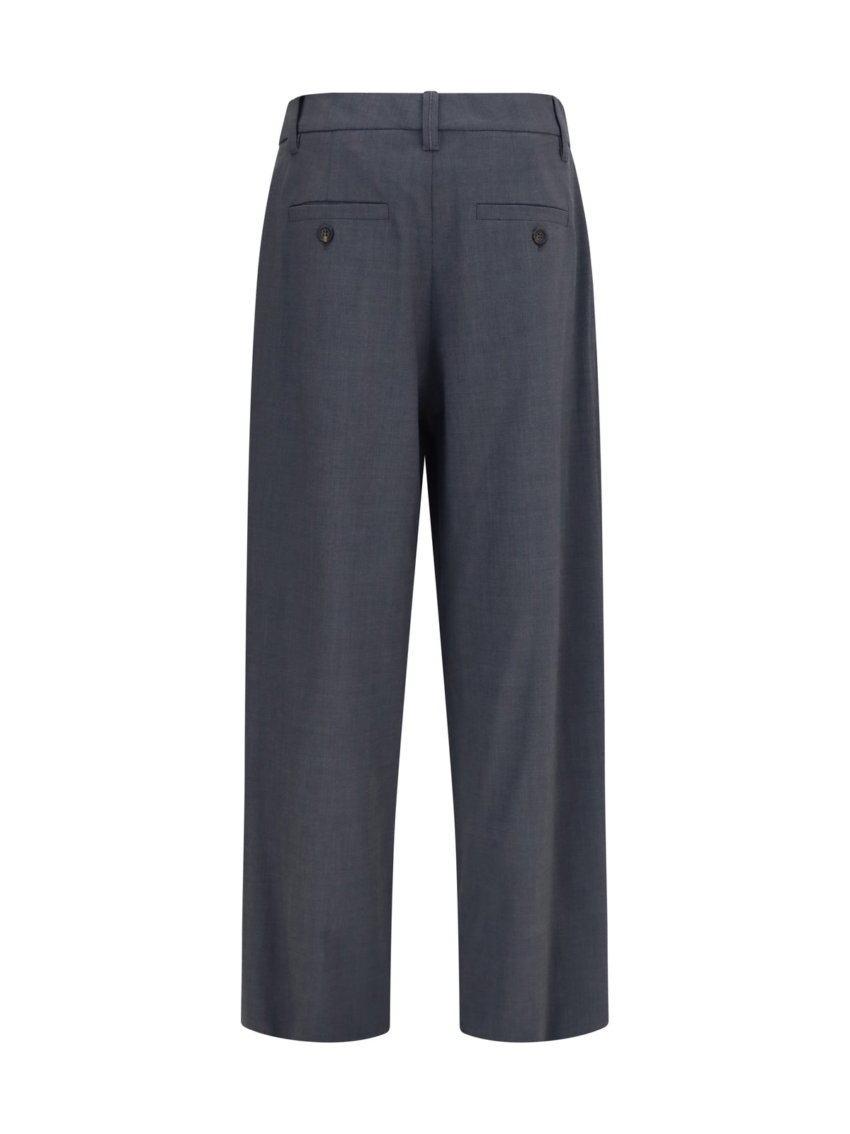 Brunello Cucinelli Tropical wool tailored Pants with Monili detail - Grey Lignite