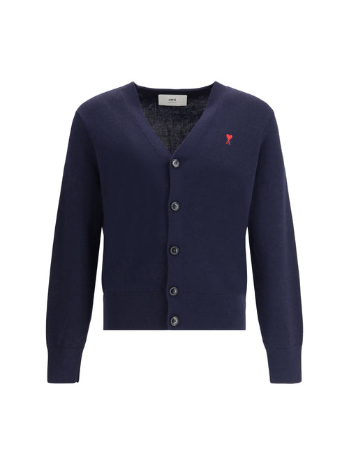 Ami Paris Ami de Coeur Cardigan - Marine/Rouge