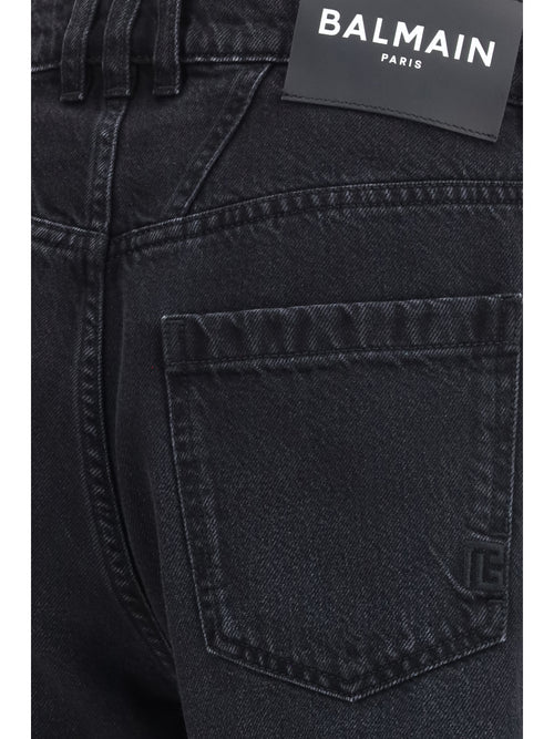 Balmain Straight-leg denim Jeans - Noir DéLavé