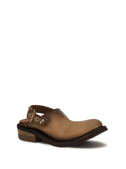 Miu Miu Foule leather Mules