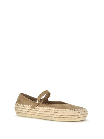 Loewe Rio suede and raffia Mary Jane Espadrillas - Dark Beige