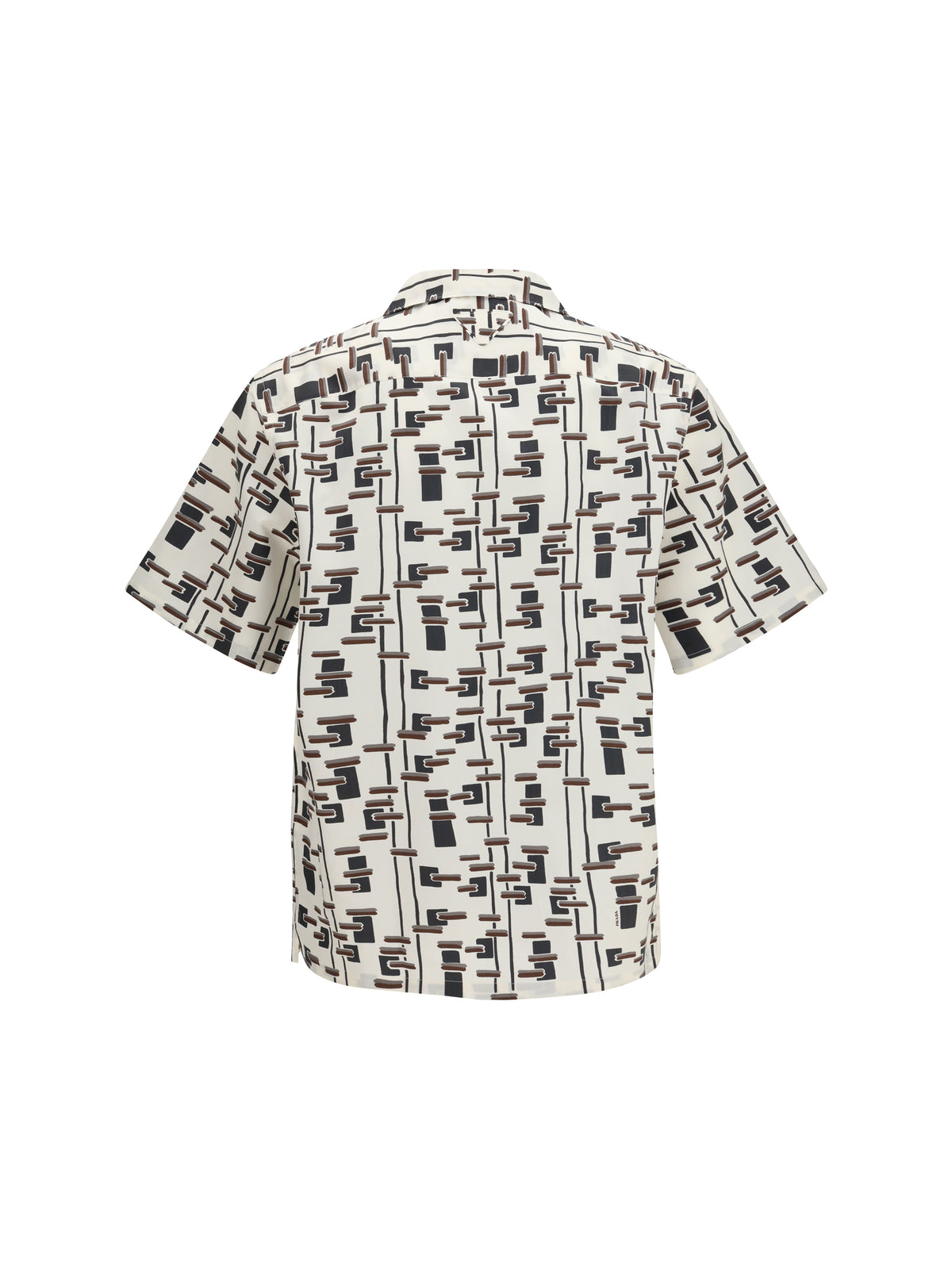 Prada Patterned bowling Shirt - Naturale+Bordeaux