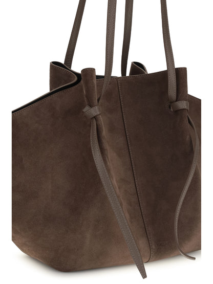 Yuzefi Mochi large suede Shoulder Bag - Nutmeg