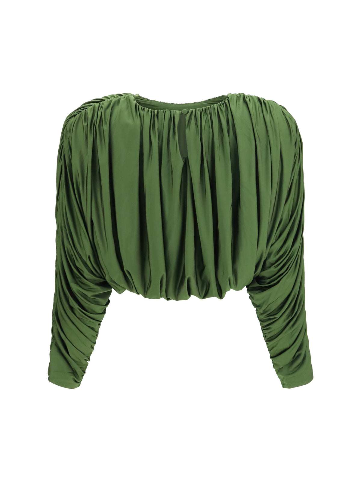 Self-Portrait Draped jersey Top - Green