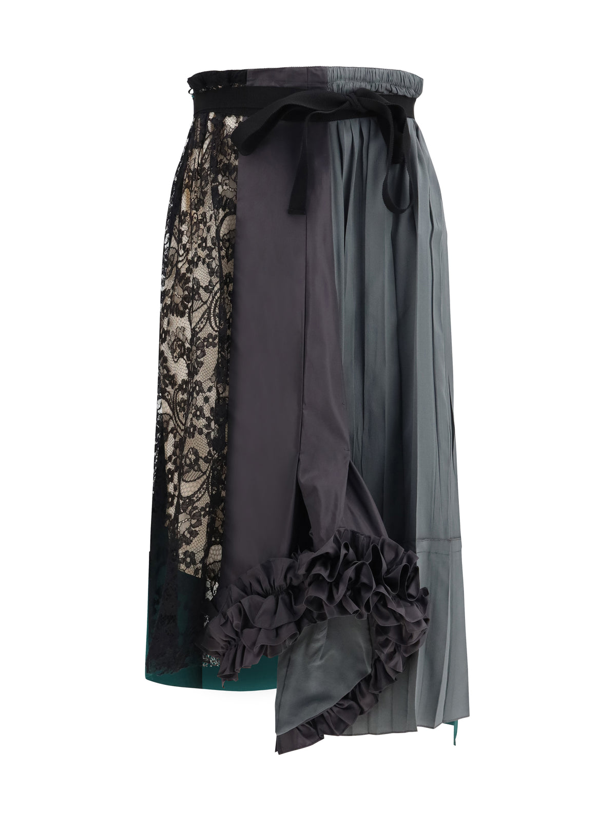 Prada Patchwork Midi Skirt with panel construction - Ematite