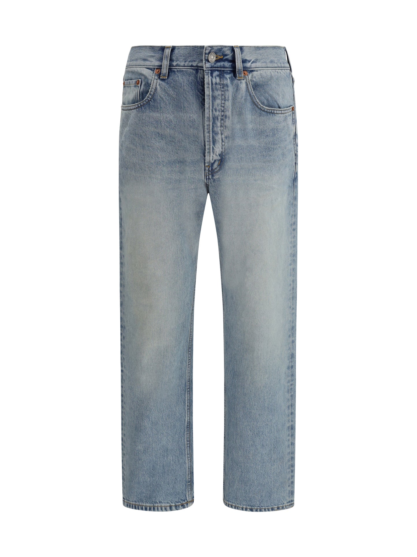 SAINT LAURENT Cotton Denim Jeans with stonewashed finish