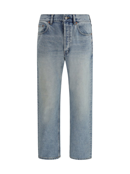 SAINT LAURENT Cotton Denim Jeans with stonewashed finish