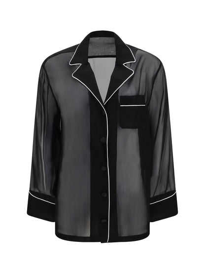 Dolce & Gabbana Chiffon Shirt - Black