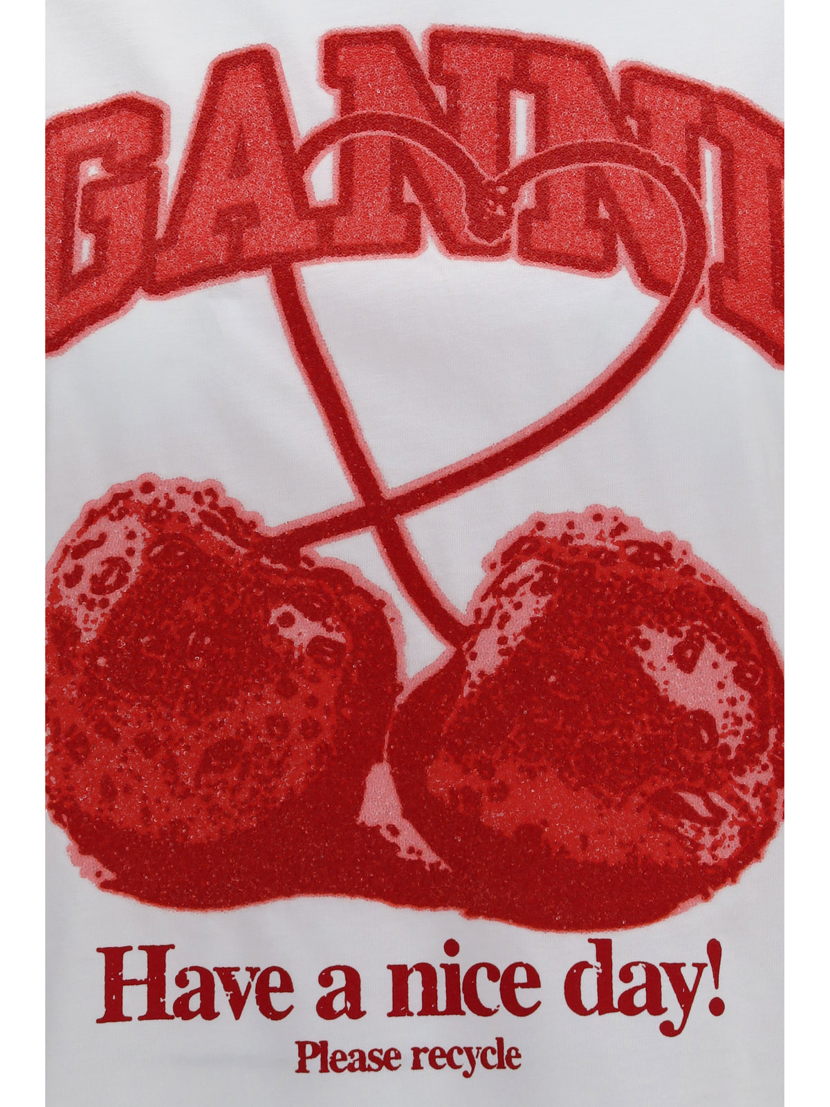 Ganni Cherry T-shirt - Bright White