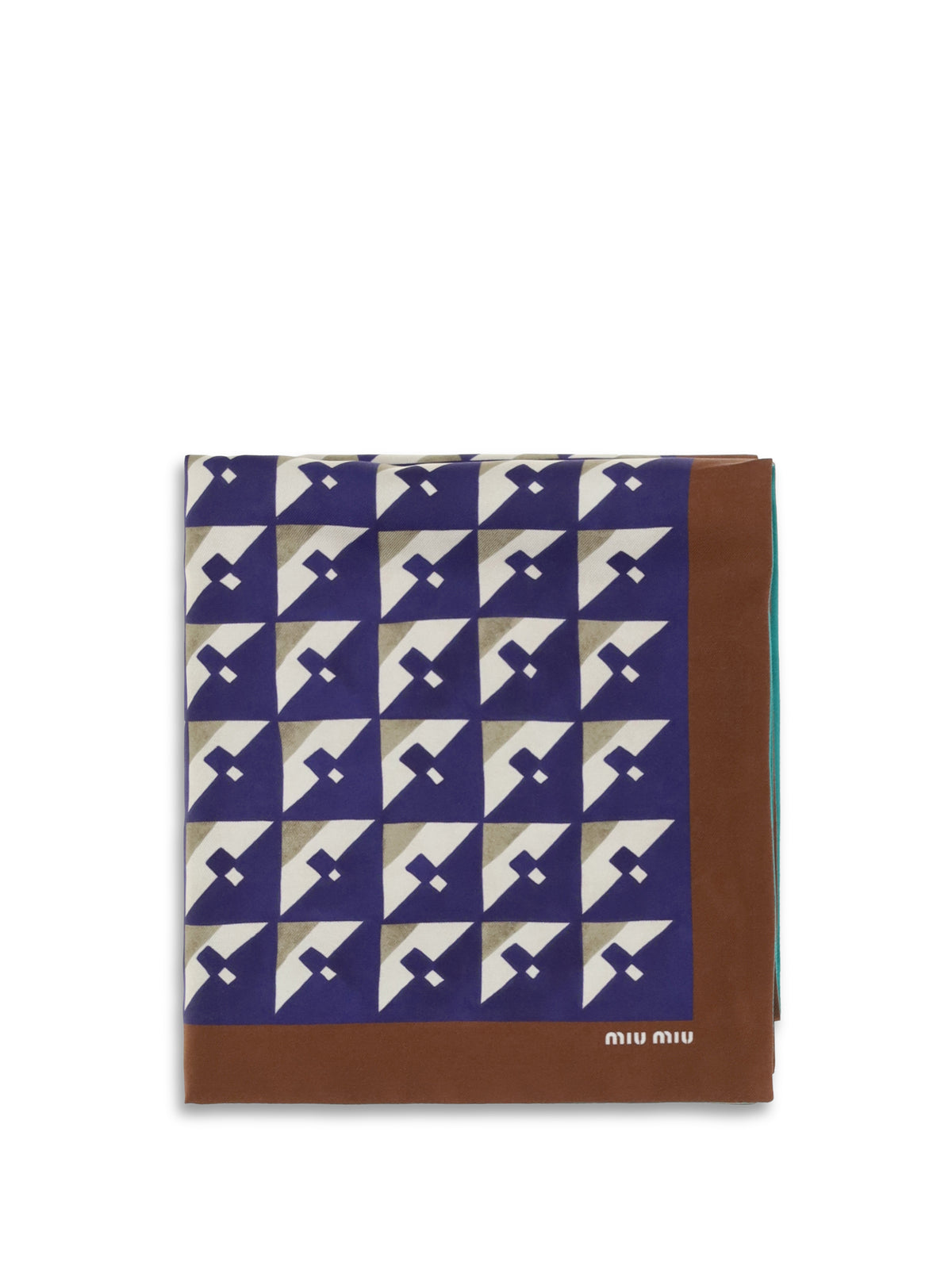 Miu Miu Geometric print Scarf - Tabacco+Inchiostro