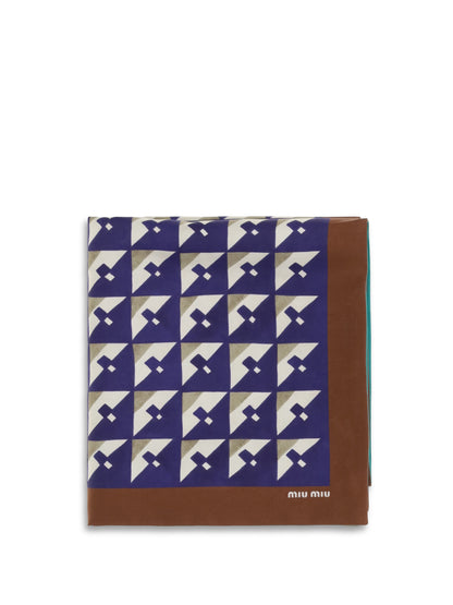 Miu Miu Geometric print Scarf - Tabacco+Inchiostro