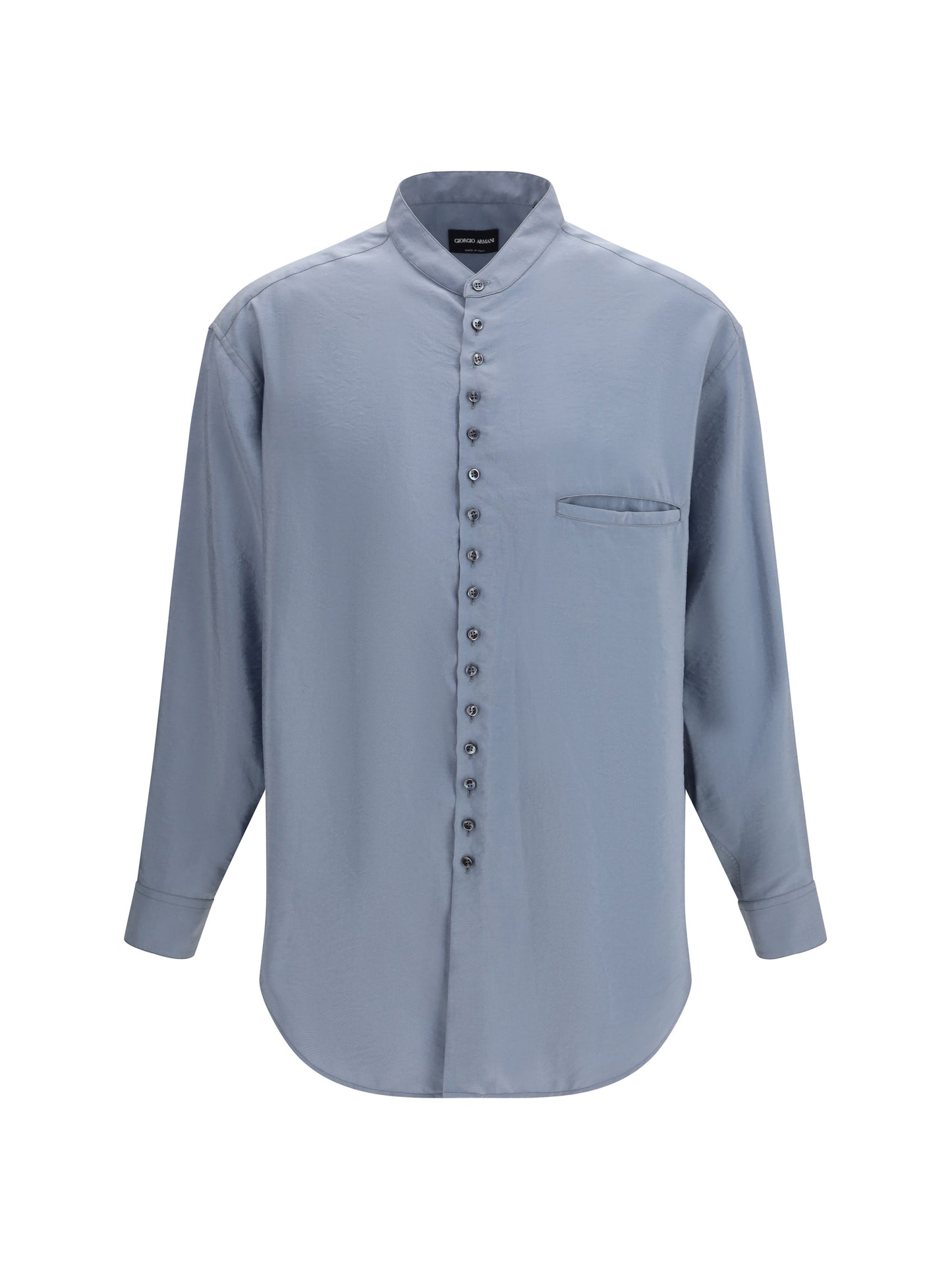 GIORGIO ARMANI Washed silk Shirt with band collar