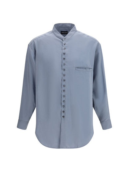 GIORGIO ARMANI Washed silk Shirt with band collar