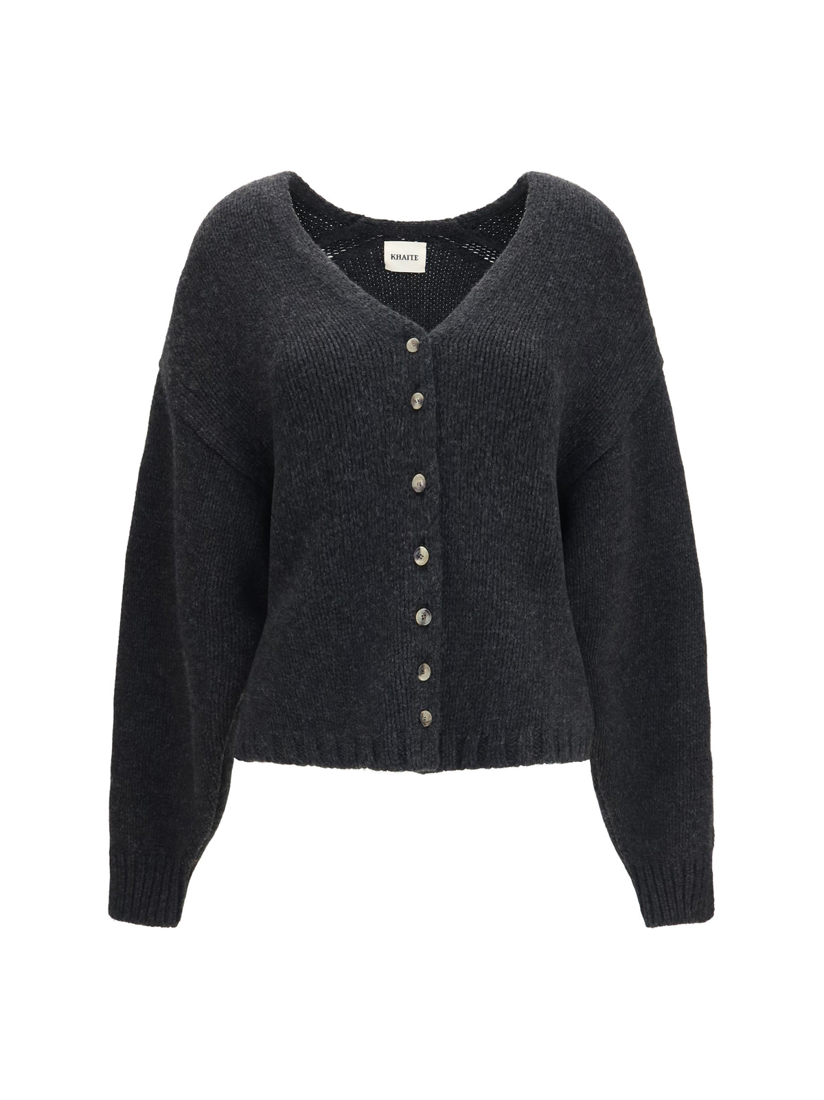 Khaite Axel V-Neck Cardigan - Charcoal
