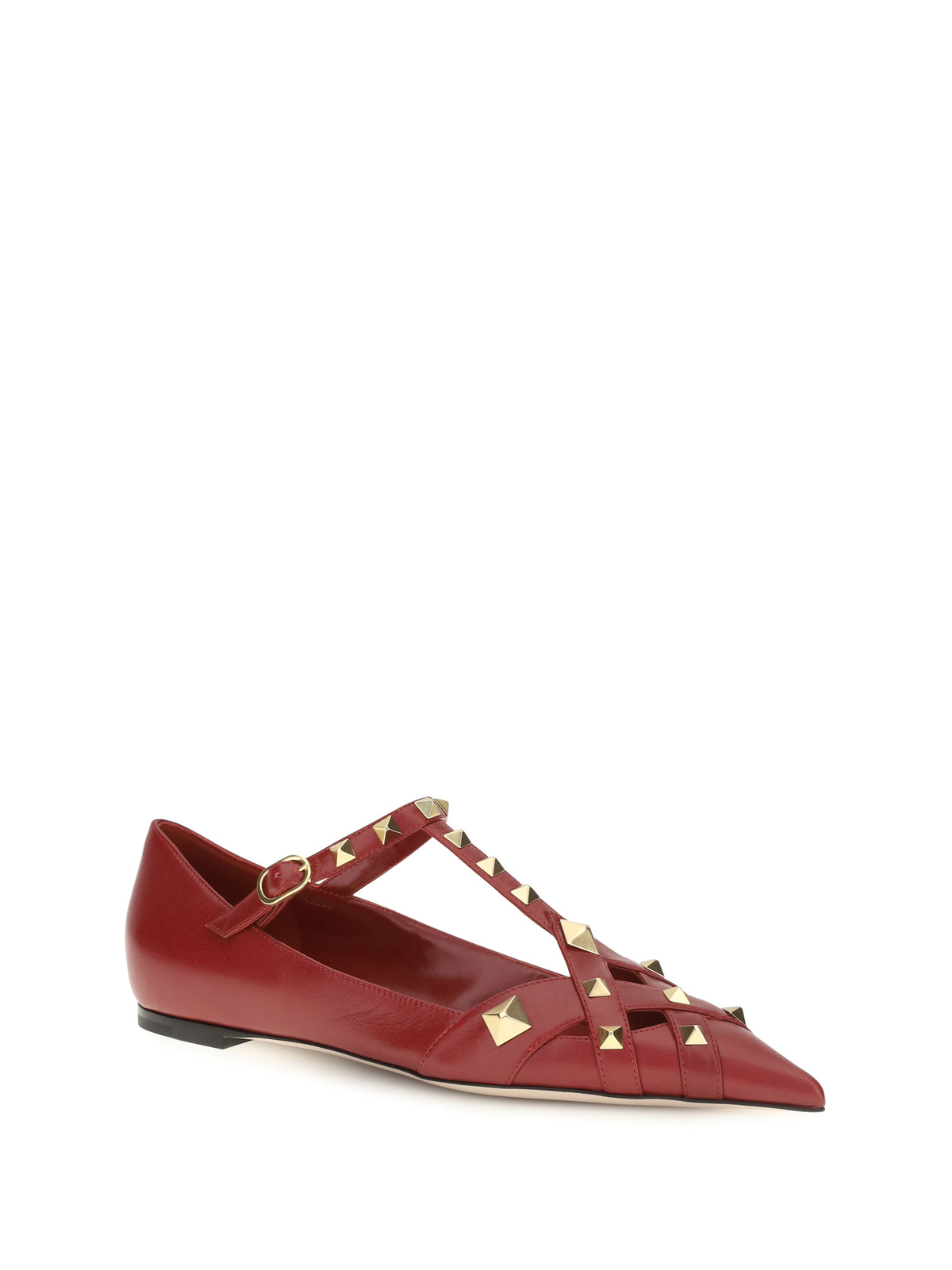 Valentino Garavani Studdy Ballerinas in kidskin - Bright Red