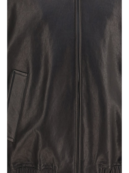 Valentino Leather Zip Jacket - Black