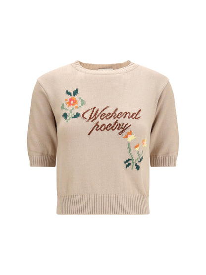 Weekend Max Mara Cotton knit Sweater with embroidery - Multi