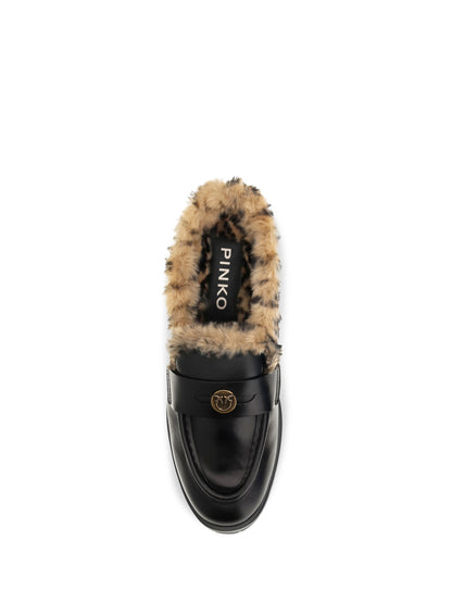 Pinko Nora padded leather Sabots - Black