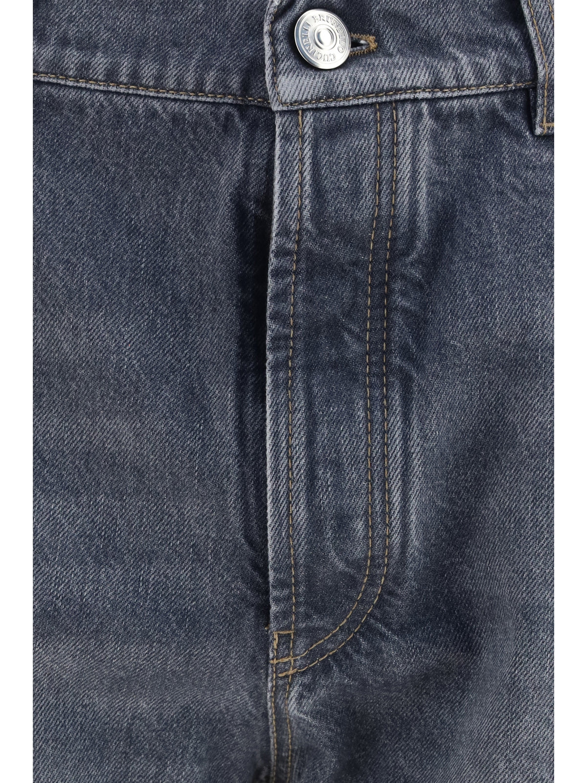 Brunello Cucinelli Straight-leg turn-up Jeans - Medium Grey