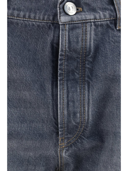 Brunello Cucinelli Straight-leg turn-up Jeans - Medium Grey