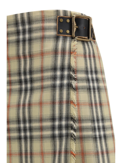 BURBERRY Check wool mini Skirt