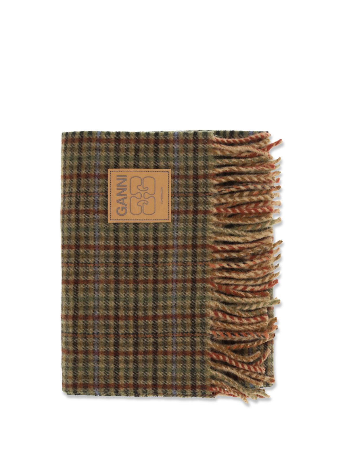 Ganni Small check wool Scarf - Multicolour