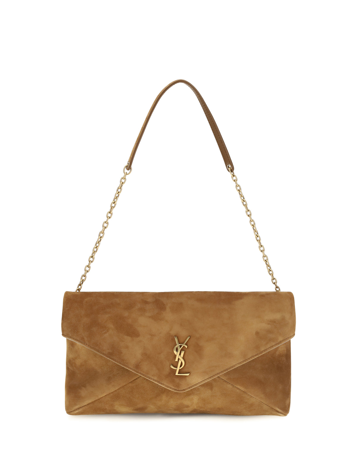 Saint Laurent Cassandre suede Shoulder Bag - Orange Caramel Cogn