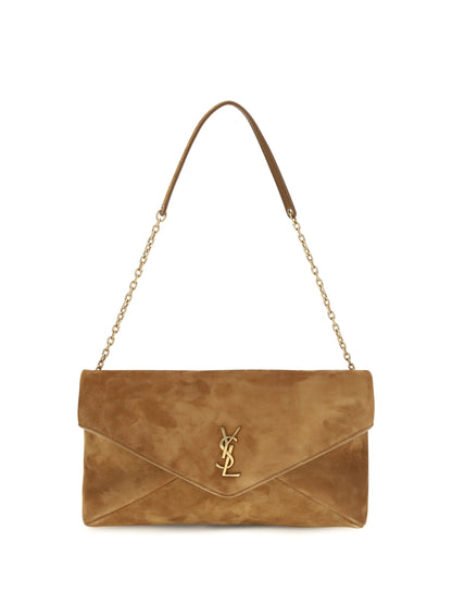 Saint Laurent Cassandre suede Shoulder Bag - Orange Caramel Cogn
