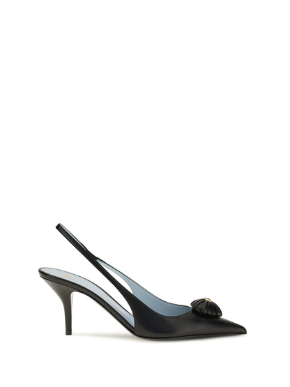Valentino Garavani Coeur Royal Slingback leather Pumps - Black