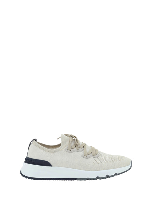 Brunello Cucinelli Cotton Sneakers - Panama+Latte+Calcare+Blu