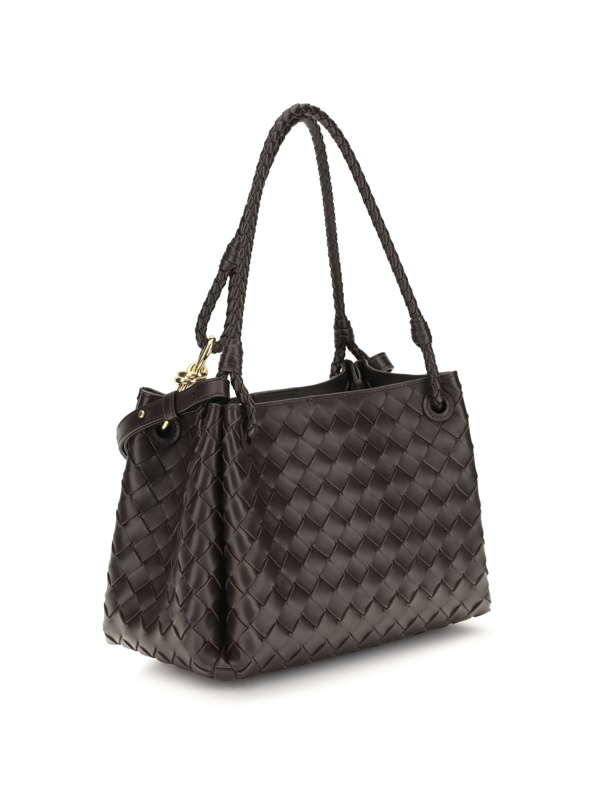 Bottega Veneta Intrecciato Shoulder Bag - Fondant-M Brass