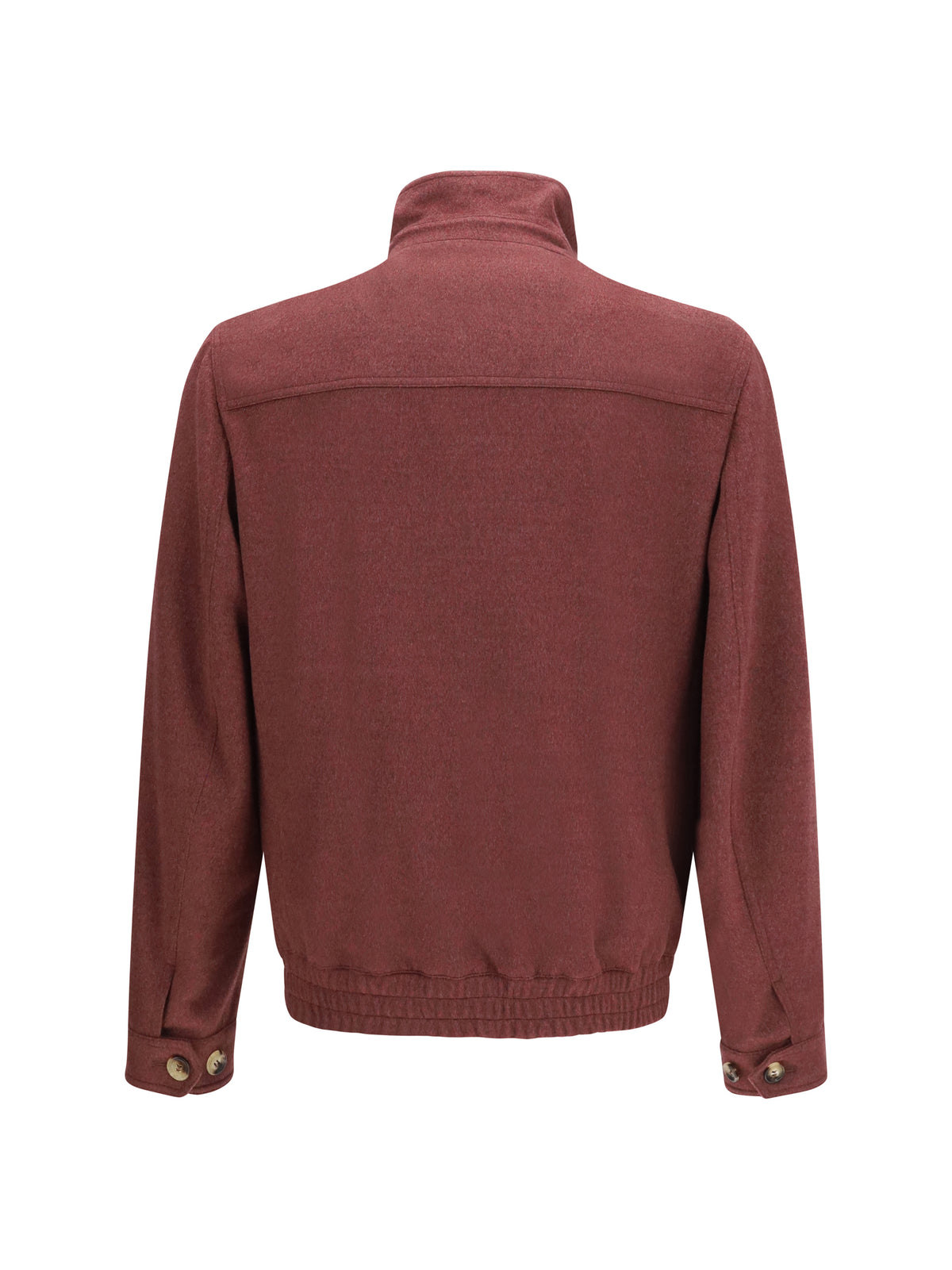 Brunello Cucinelli Wool zip Jacket with high collar - Lava