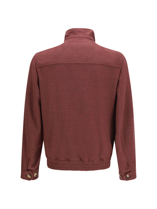 Brunello Cucinelli Wool zip Jacket with high collar - Lava