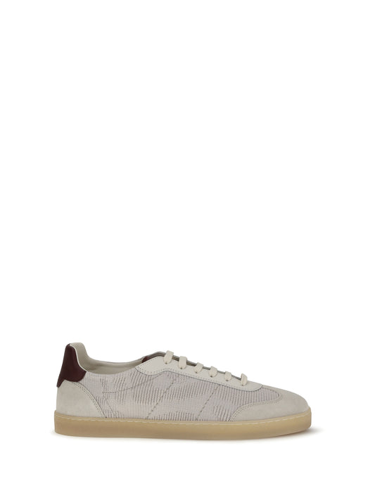 BRUNELLO CUCINELLI Cotton knit and leather Sneakers