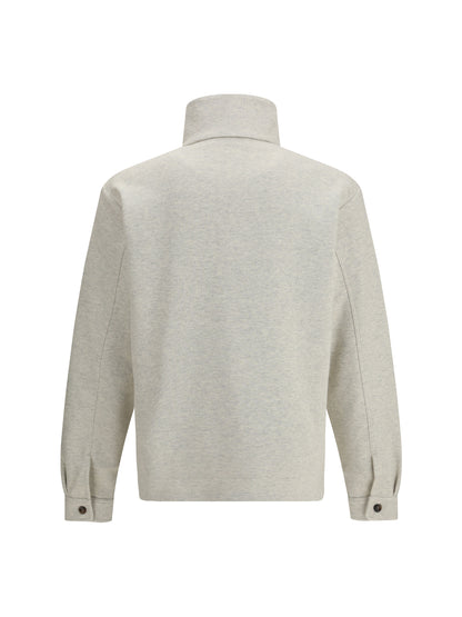TOM FORD Cotton Sweatshirt with a partial front button closure