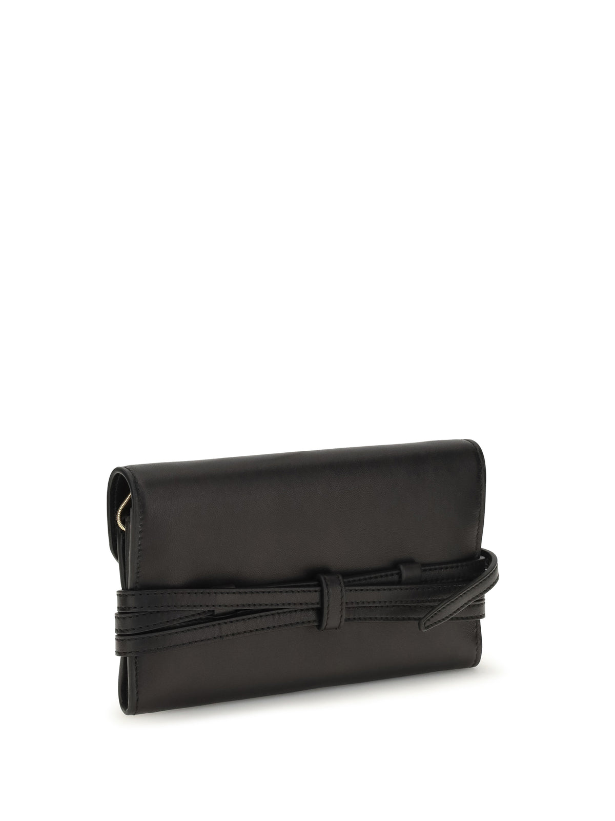 Moschino Leather Wallet with buckle detail - Black