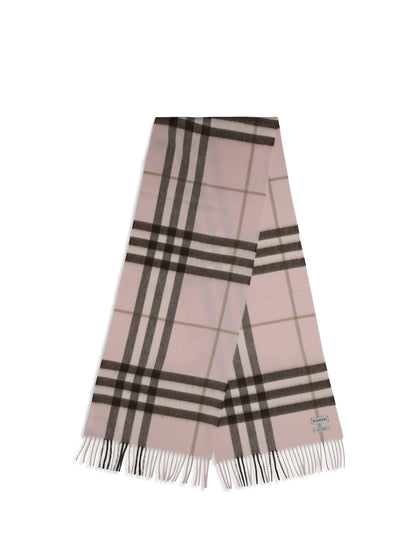 Burberry Check Cashmere Scarf - Bow Pink