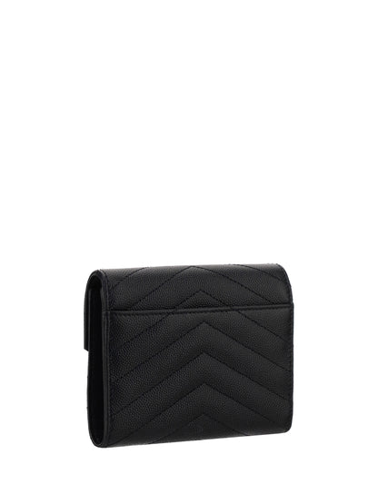 Saint Laurent Cassandre Matelassé Wallet - Black