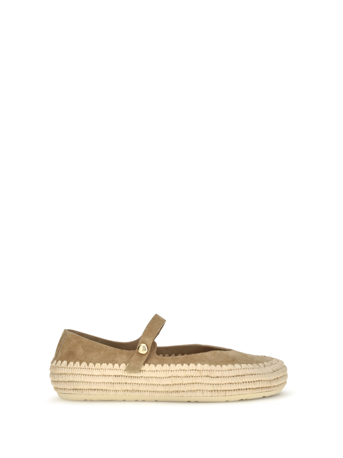 Loewe Rio suede and raffia Mary Jane Espadrillas - Dark Beige