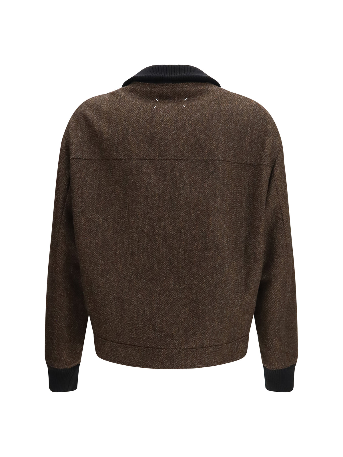 Maison Margiela Wool zip Jacket with high collar - Dark Brown