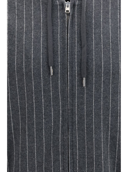 Herno Hooded Sweatshirt with zip - Ferro
