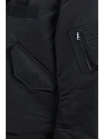 Sacai Cotton chino and nylon twill double Jacket - Black