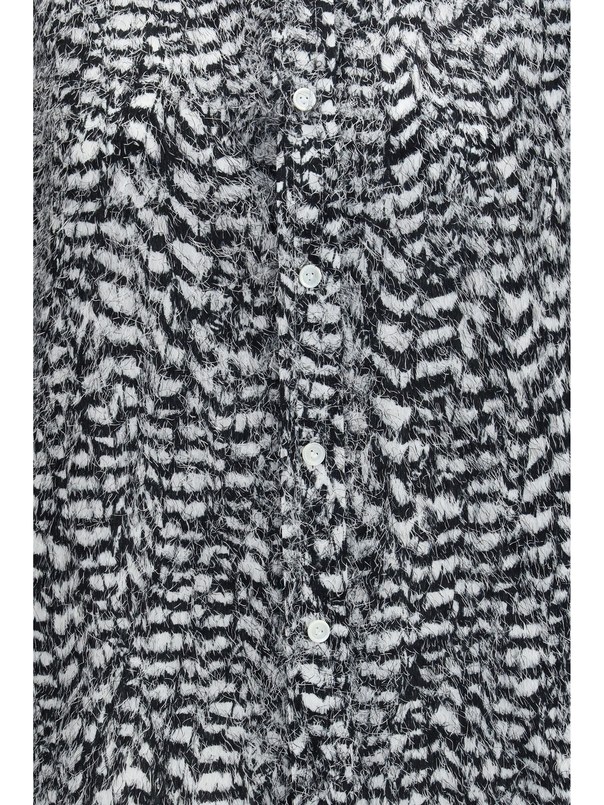 Bottega Veneta Viscose Shirt with fil coupé feathers - Parchment/Black