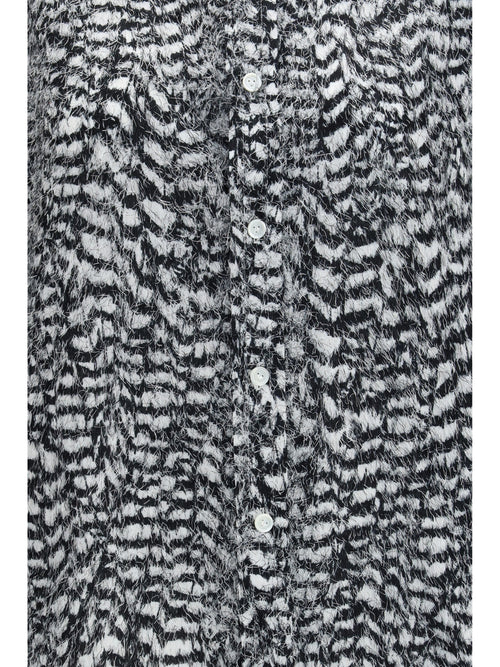 Bottega Veneta Viscose Shirt with fil coupé feathers - Parchment/Black