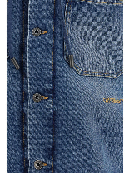 Off-White Bookish padded denim Jacket - Light Medium Blue
