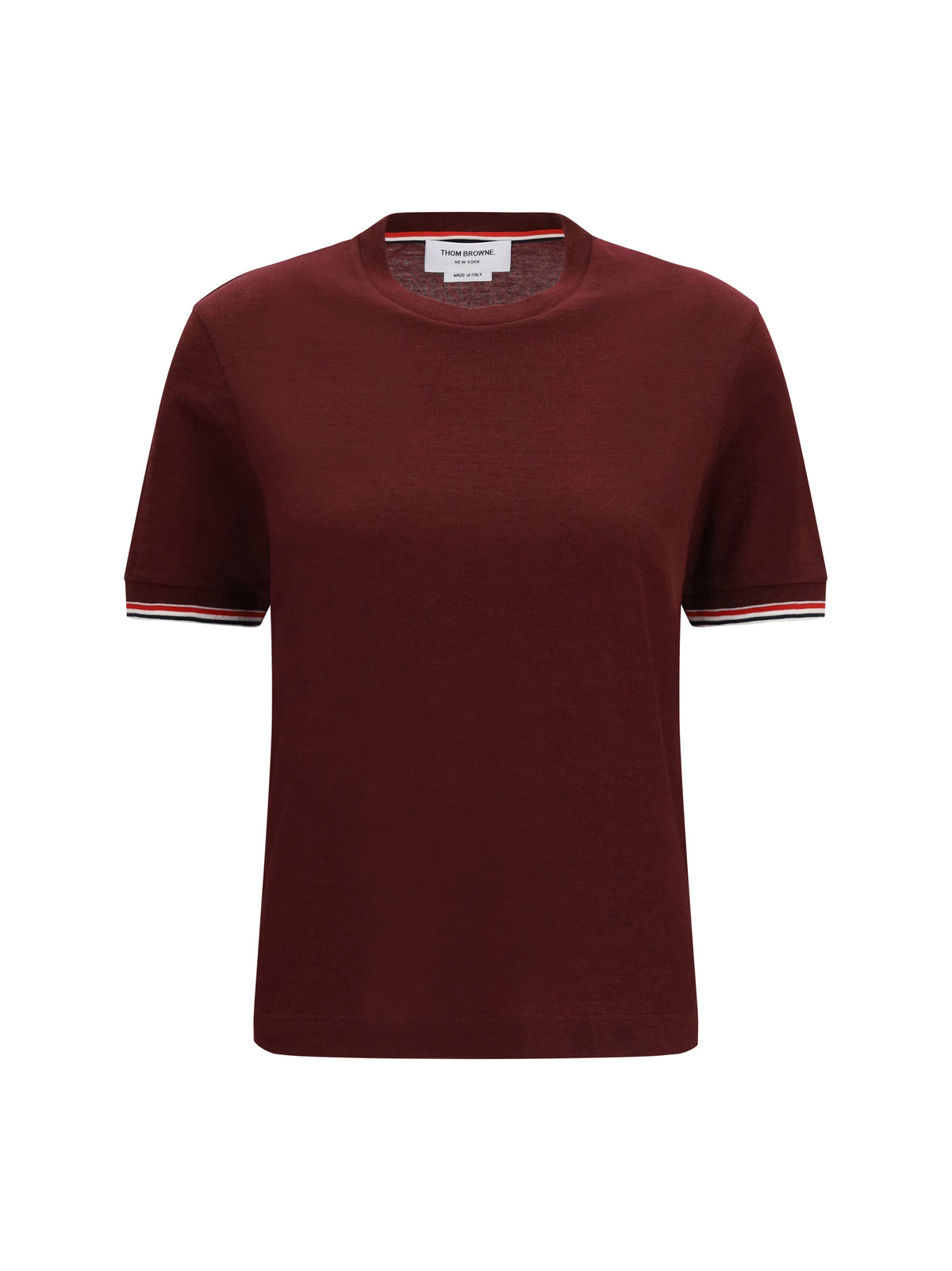 Thom Browne Wool-blend T-shirt - Burgundy