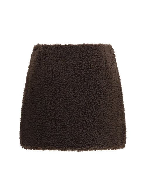 Moncler Teddy-effect Miniskirt - Taupe